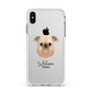 Griffon Bruxellois Personalised Apple iPhone Xs Max Impact Case White Edge on Silver Phone