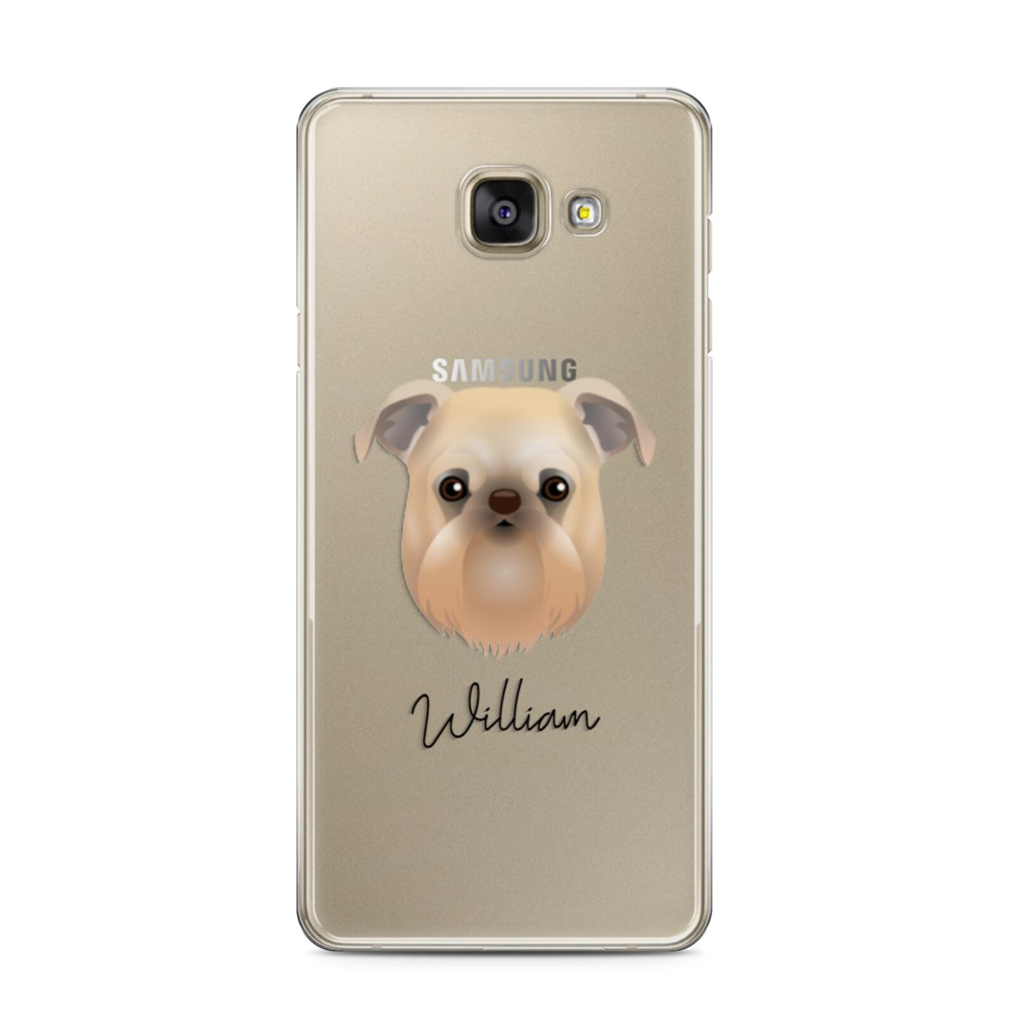 Griffon Bruxellois Personalised Samsung Galaxy A3 2016 Case on gold phone