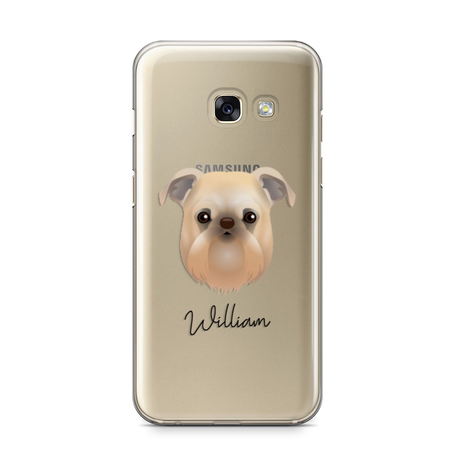 Griffon Bruxellois Personalised Samsung Galaxy A3 2017 Case on gold phone
