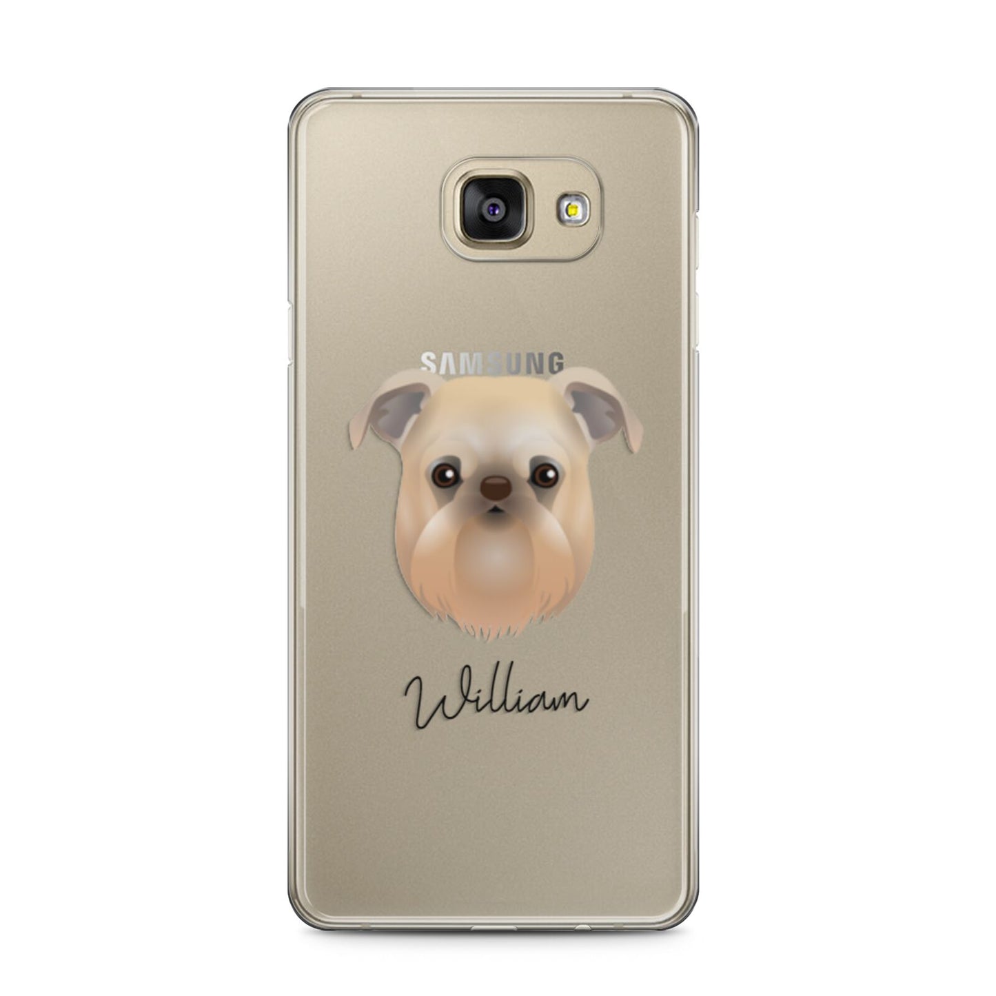 Griffon Bruxellois Personalised Samsung Galaxy A5 2016 Case on gold phone