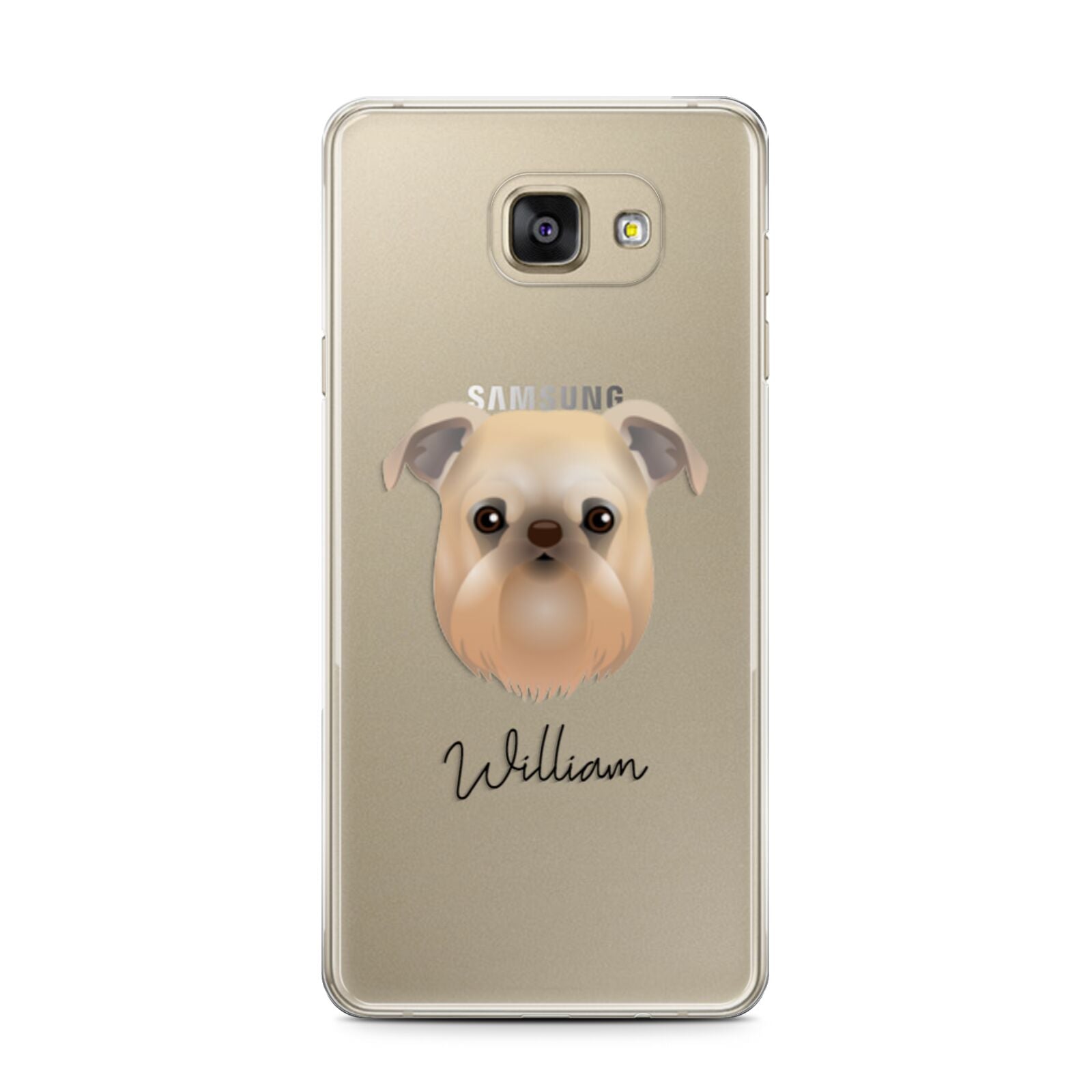 Griffon Bruxellois Personalised Samsung Galaxy A7 2016 Case on gold phone