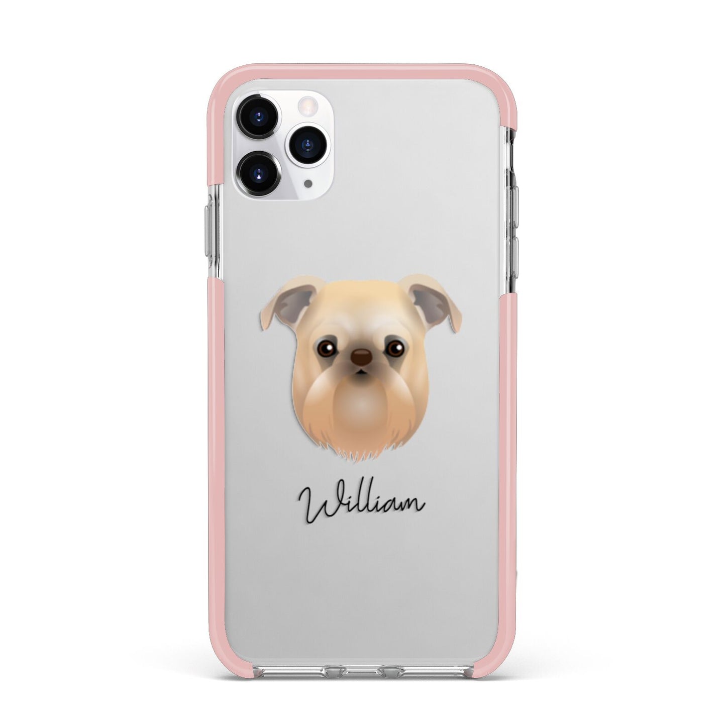 Griffon Bruxellois Personalised iPhone 11 Pro Max Impact Pink Edge Case