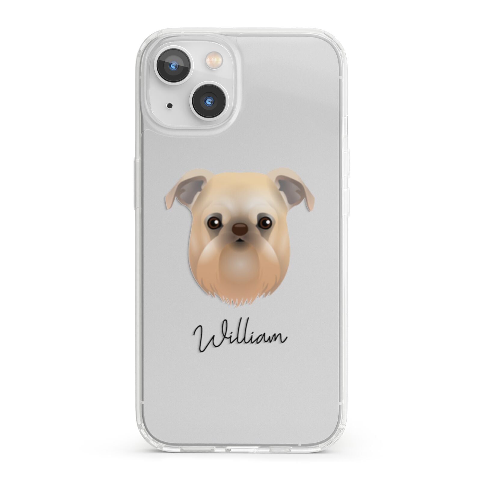 Griffon Bruxellois Personalised iPhone 13 Clear Bumper Case