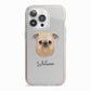 Griffon Bruxellois Personalised iPhone 13 Pro TPU Impact Case with Pink Edges