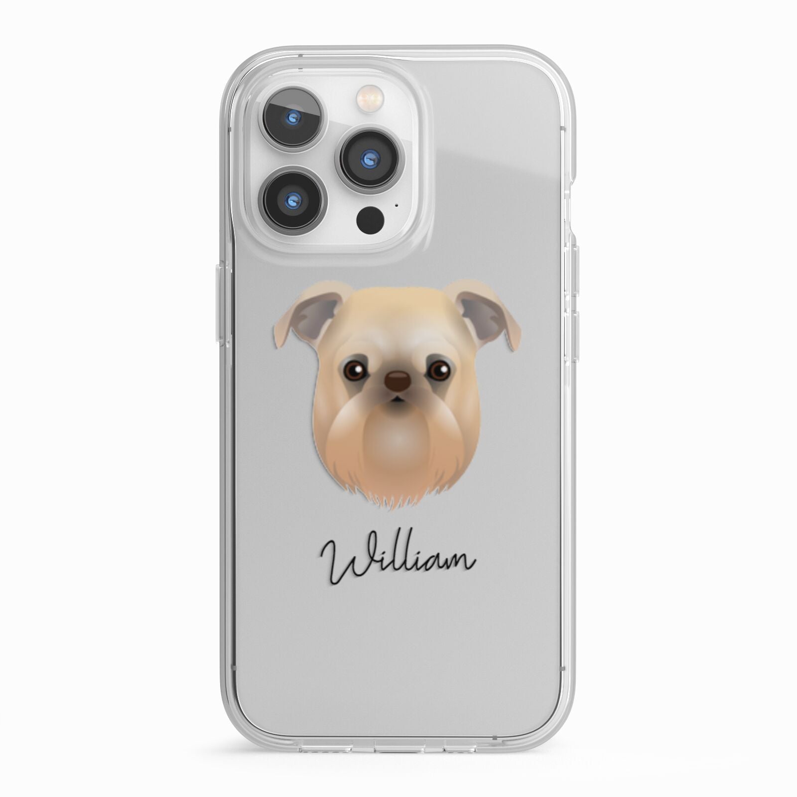 Griffon Bruxellois Personalised iPhone 13 Pro TPU Impact Case with White Edges