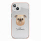Griffon Bruxellois Personalised iPhone 13 TPU Impact Case with Pink Edges