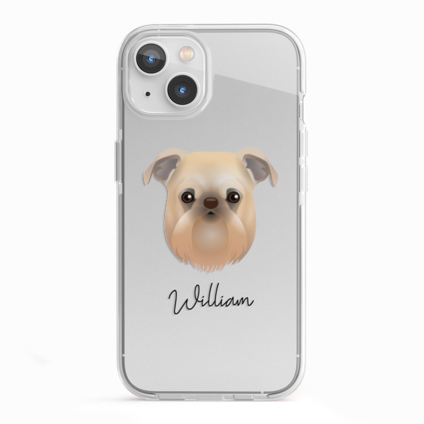 Griffon Bruxellois Personalised iPhone 13 TPU Impact Case with White Edges