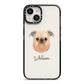 Griffon Bruxellois Personalised iPhone 14 Black Impact Case on Silver phone