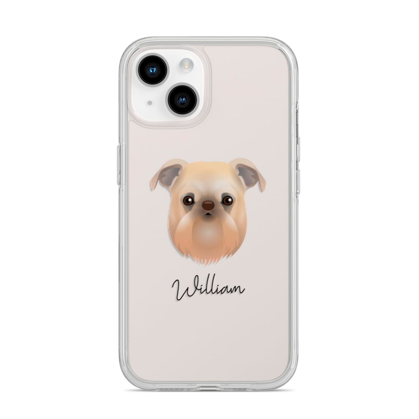 Griffon Bruxellois Personalised iPhone 14 Clear Tough Case Starlight
