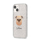 Griffon Bruxellois Personalised iPhone 14 Glitter Tough Case Starlight Angled Image