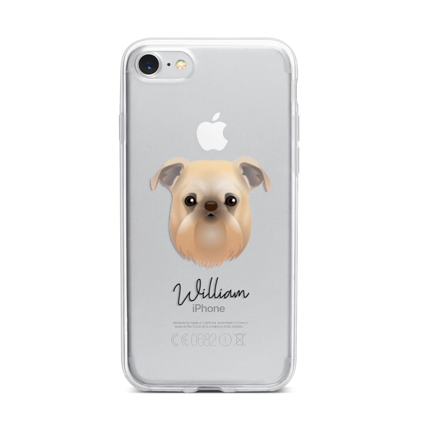 Griffon Bruxellois Personalised iPhone 7 Bumper Case on Silver iPhone