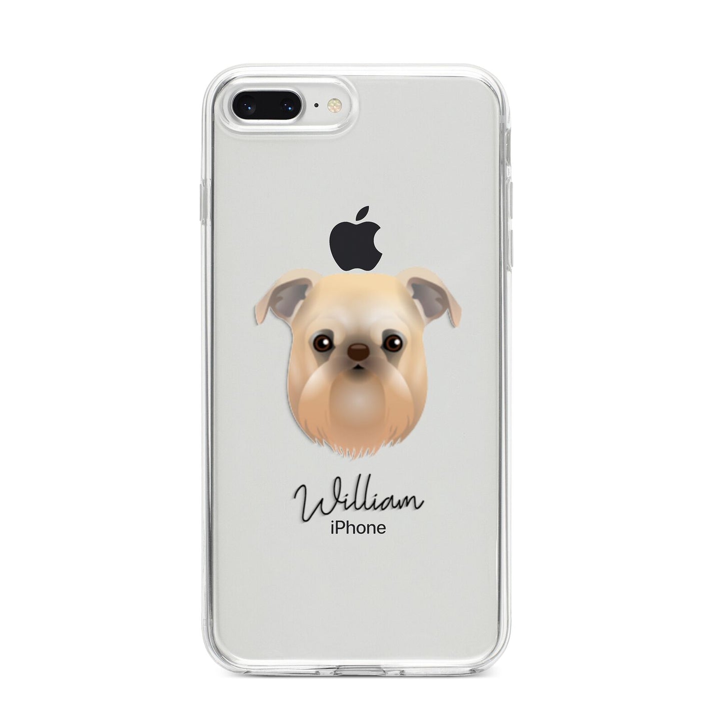 Griffon Bruxellois Personalised iPhone 8 Plus Bumper Case on Silver iPhone