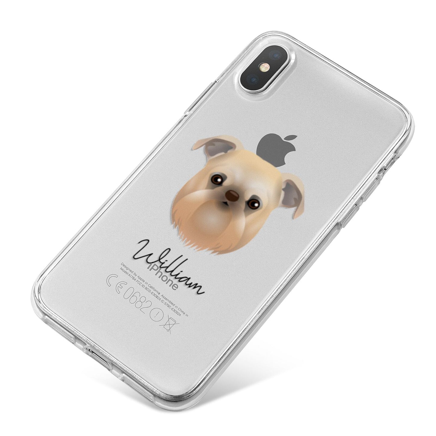 Griffon Bruxellois Personalised iPhone X Bumper Case on Silver iPhone