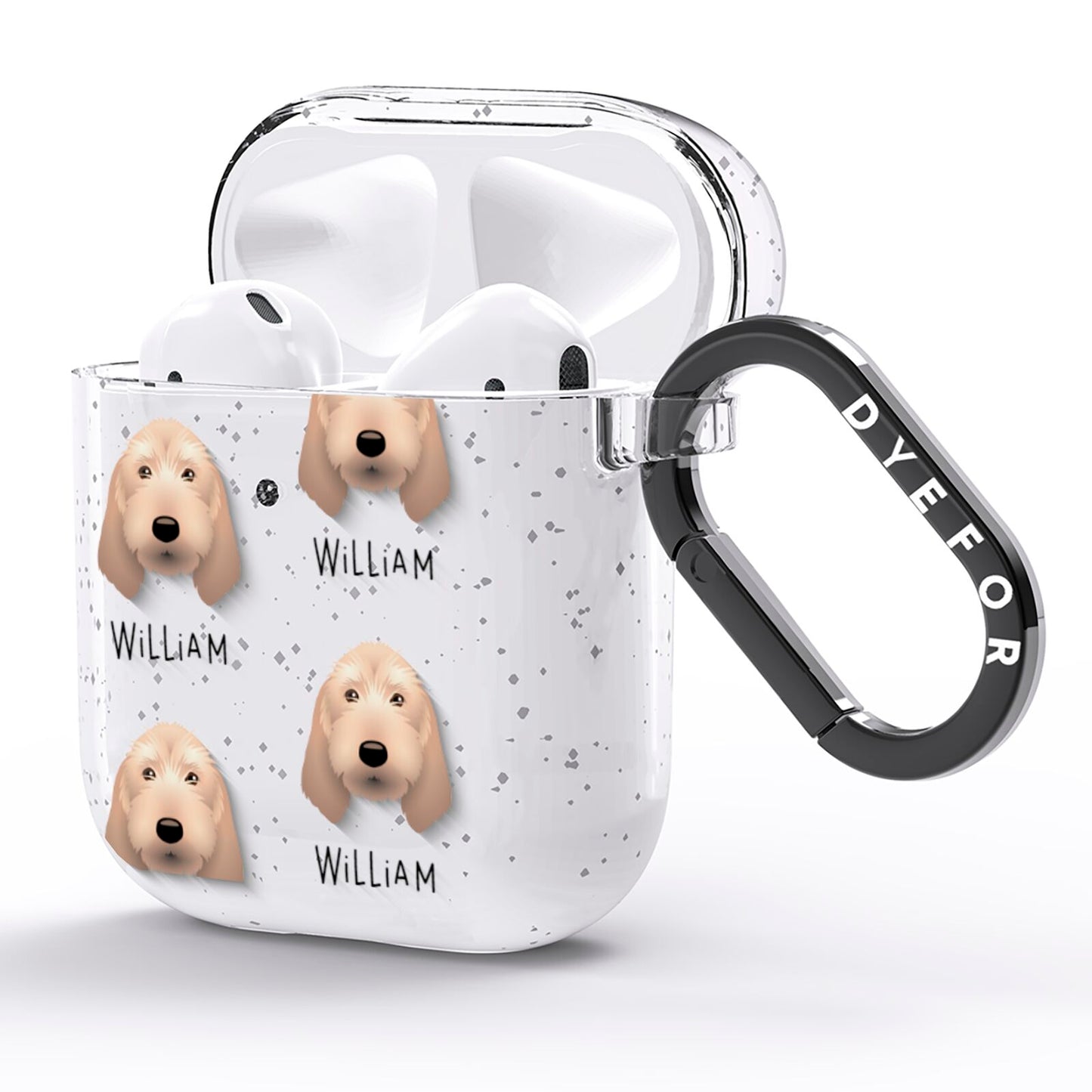 Griffon Fauve De Bretagne Icon with Name AirPods Glitter Case Side Image