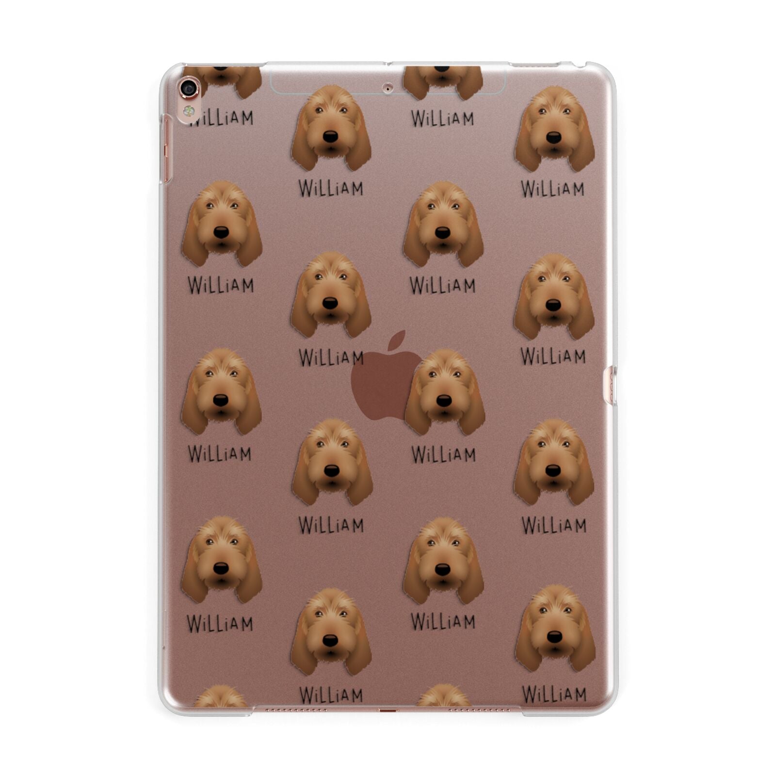 Griffon Fauve De Bretagne Icon with Name Apple iPad Rose Gold Case