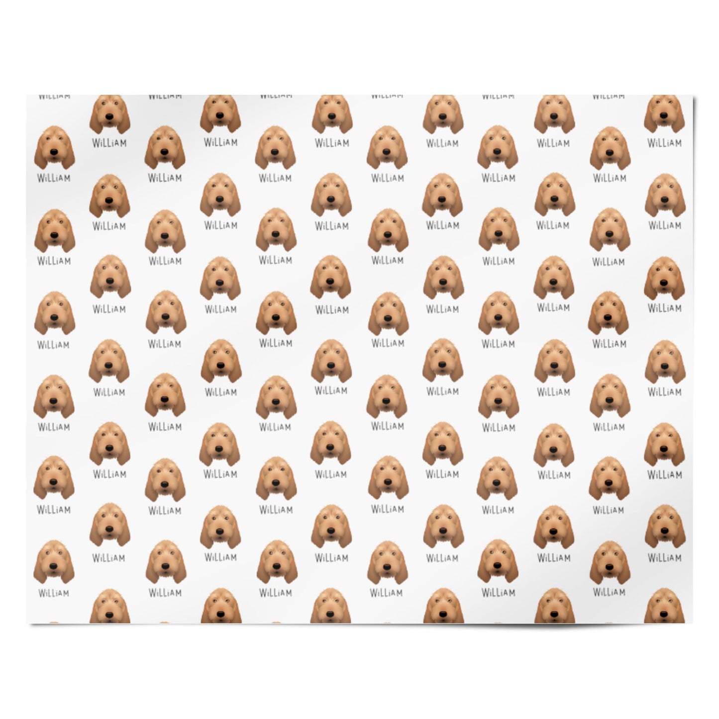 Griffon Fauve De Bretagne Icon with Name Personalised Wrapping Paper Alternative