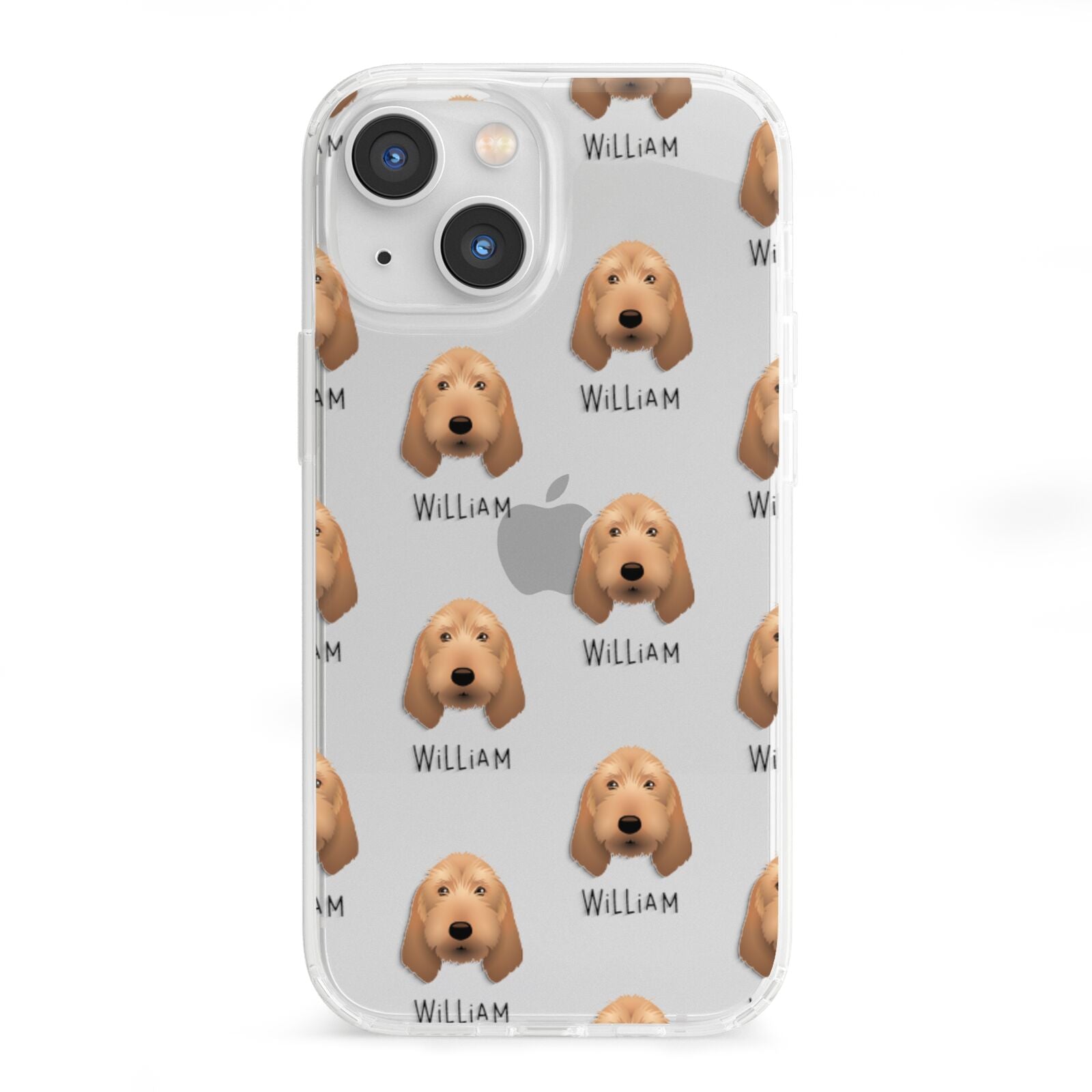 Griffon Fauve De Bretagne Icon with Name iPhone 13 Mini Clear Bumper Case