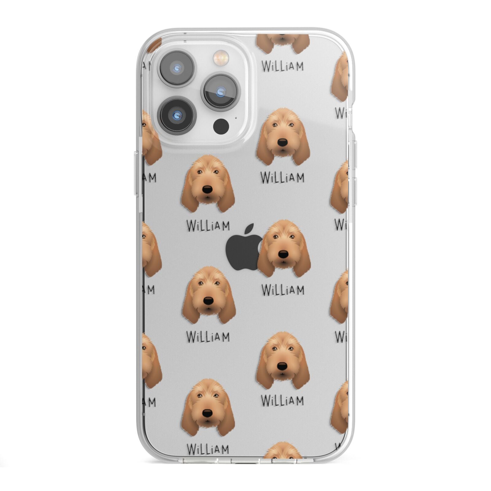 Griffon Fauve De Bretagne Icon with Name iPhone 13 Pro Max TPU Impact Case with White Edges