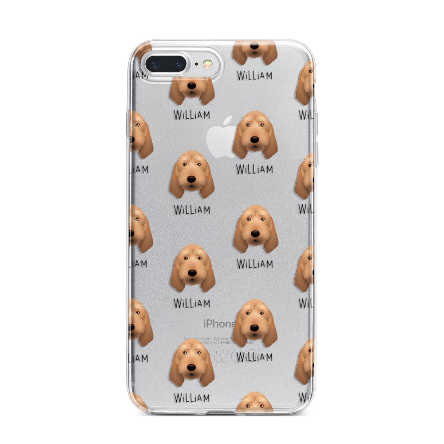 Griffon Fauve De Bretagne Icon with Name iPhone 7 Plus Bumper Case on Silver iPhone
