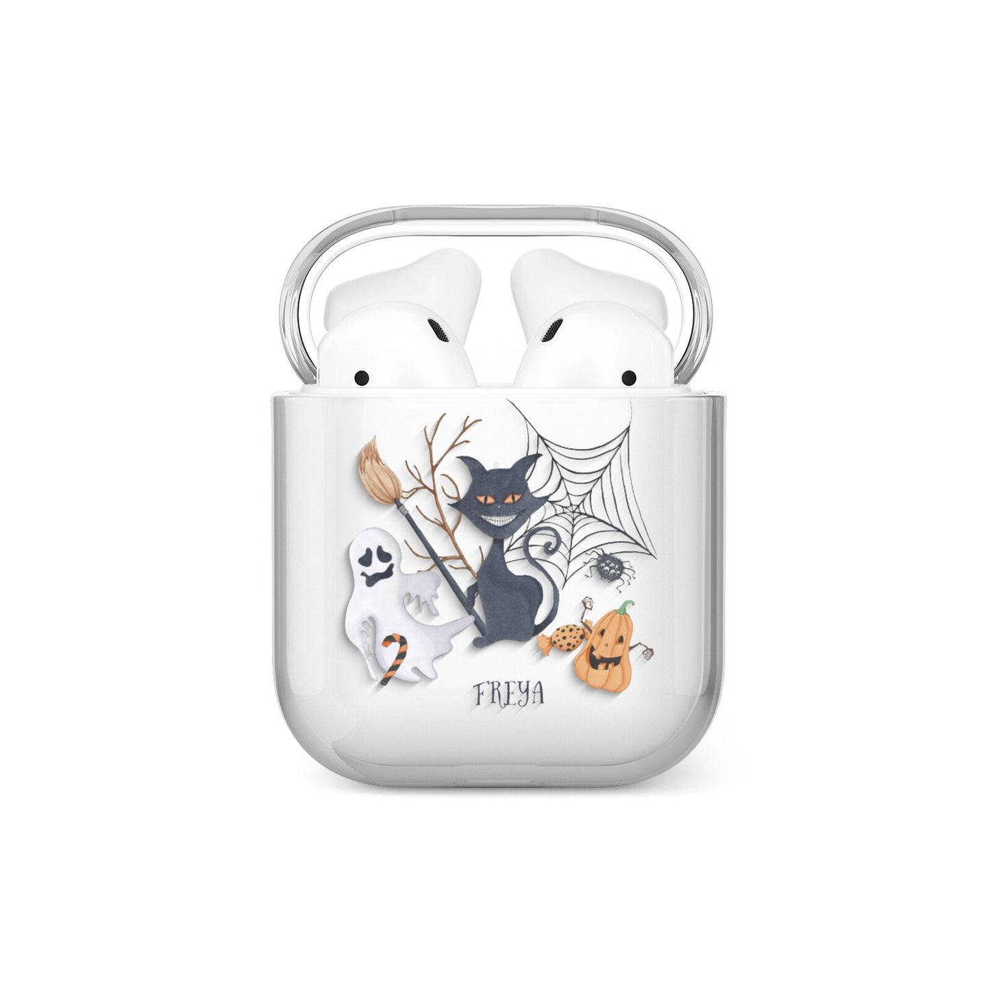 Grinning Cat Halloween AirPods Case