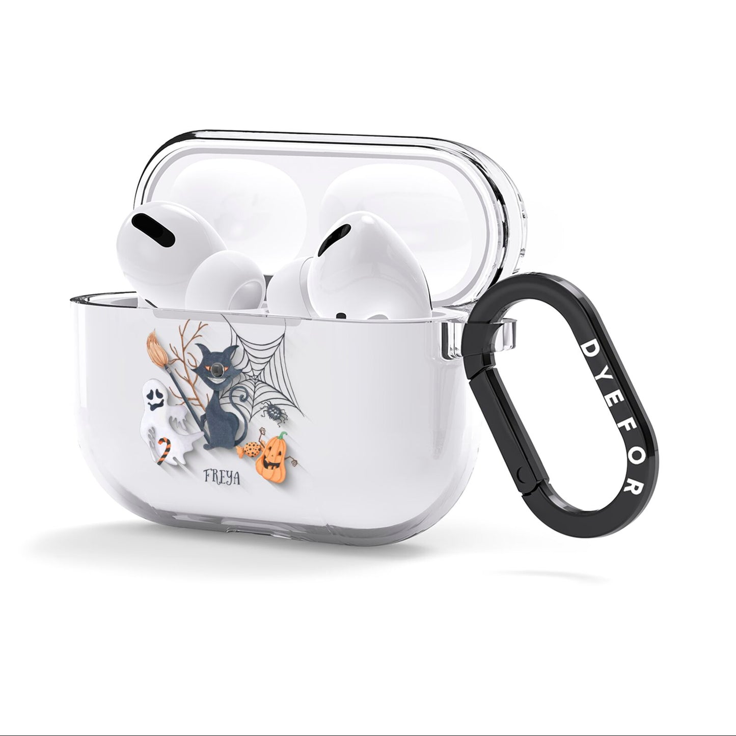 Grinning Cat Halloween AirPods Clear Case 3rd Gen Side Image