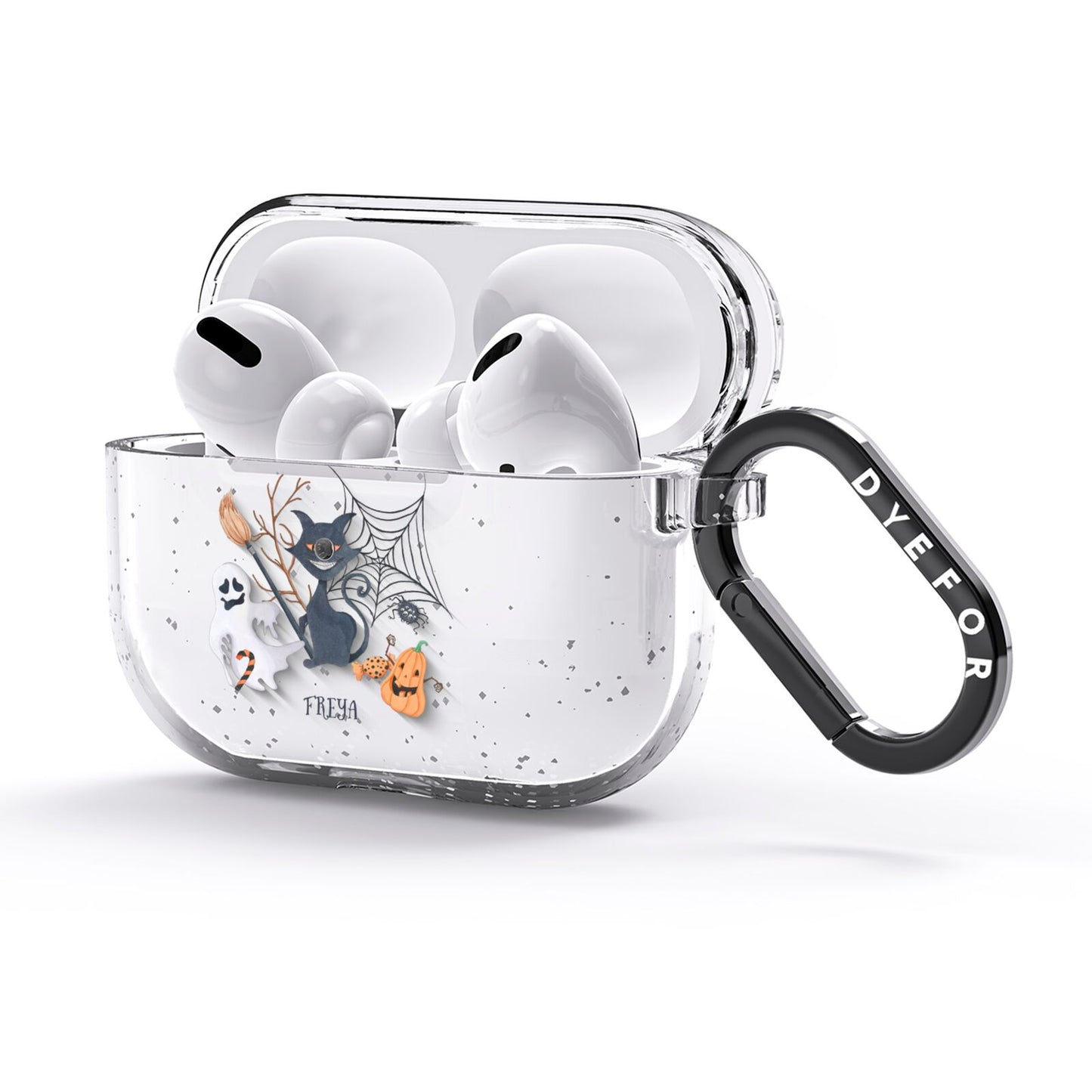 Grinning Cat Halloween AirPods Glitter Case 3rd Gen Side Image
