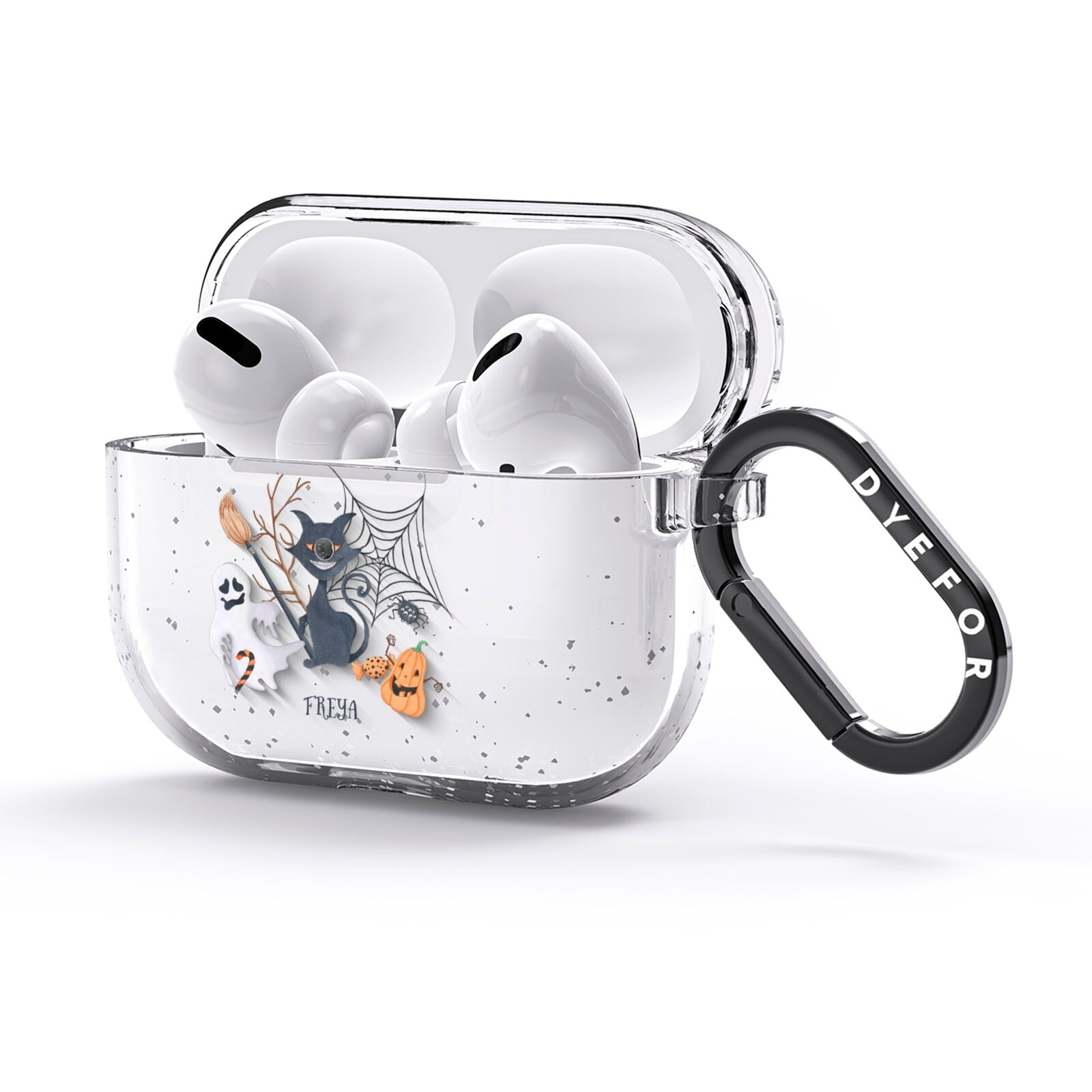 Grinning Cat Halloween AirPods Glitter Case 3rd Gen Side Image