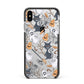 Grinning Cat Halloween Apple iPhone Xs Max Impact Case Black Edge on Silver Phone
