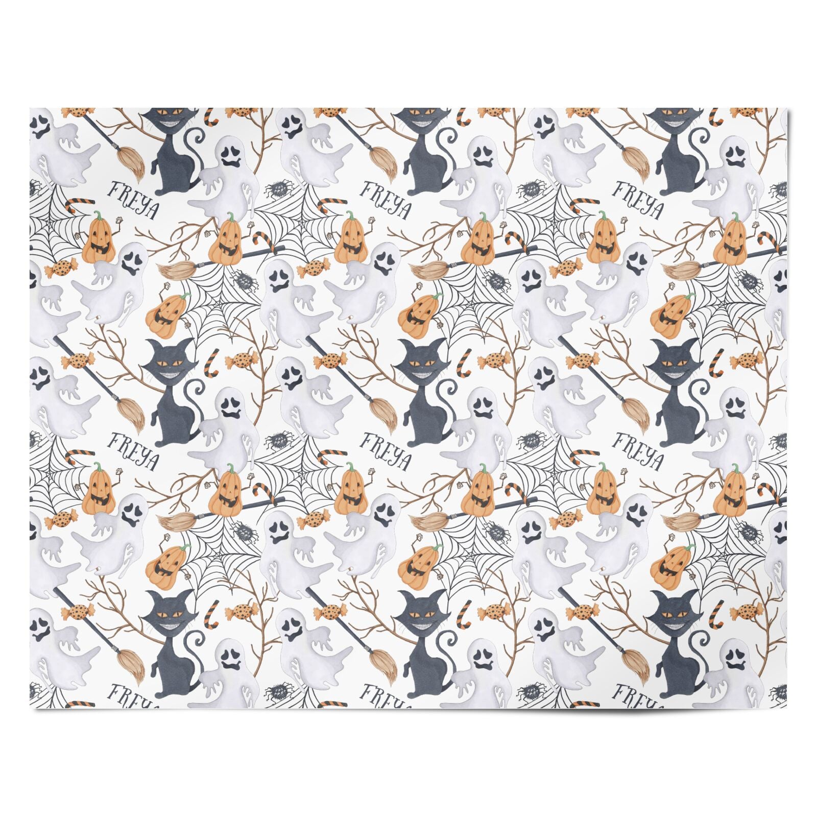 Grinning Cat Halloween Personalised Wrapping Paper Alternative