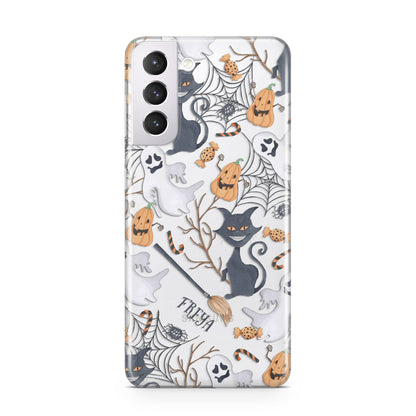 Grinning Cat Halloween Samsung S21 Case
