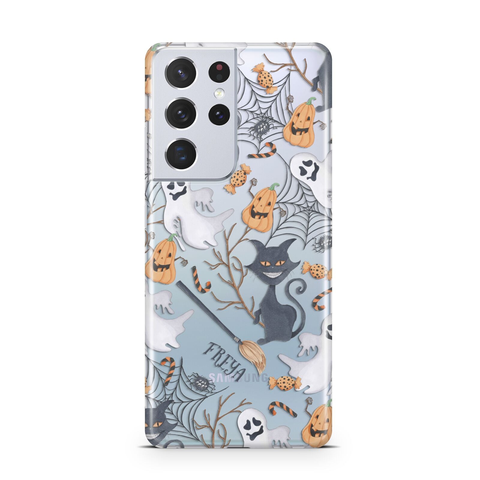 Grinning Cat Halloween Samsung S21 Ultra Case