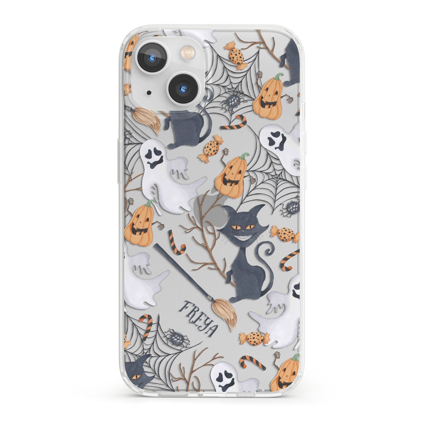 Grinning Cat Halloween iPhone 13 Clear Bumper Case