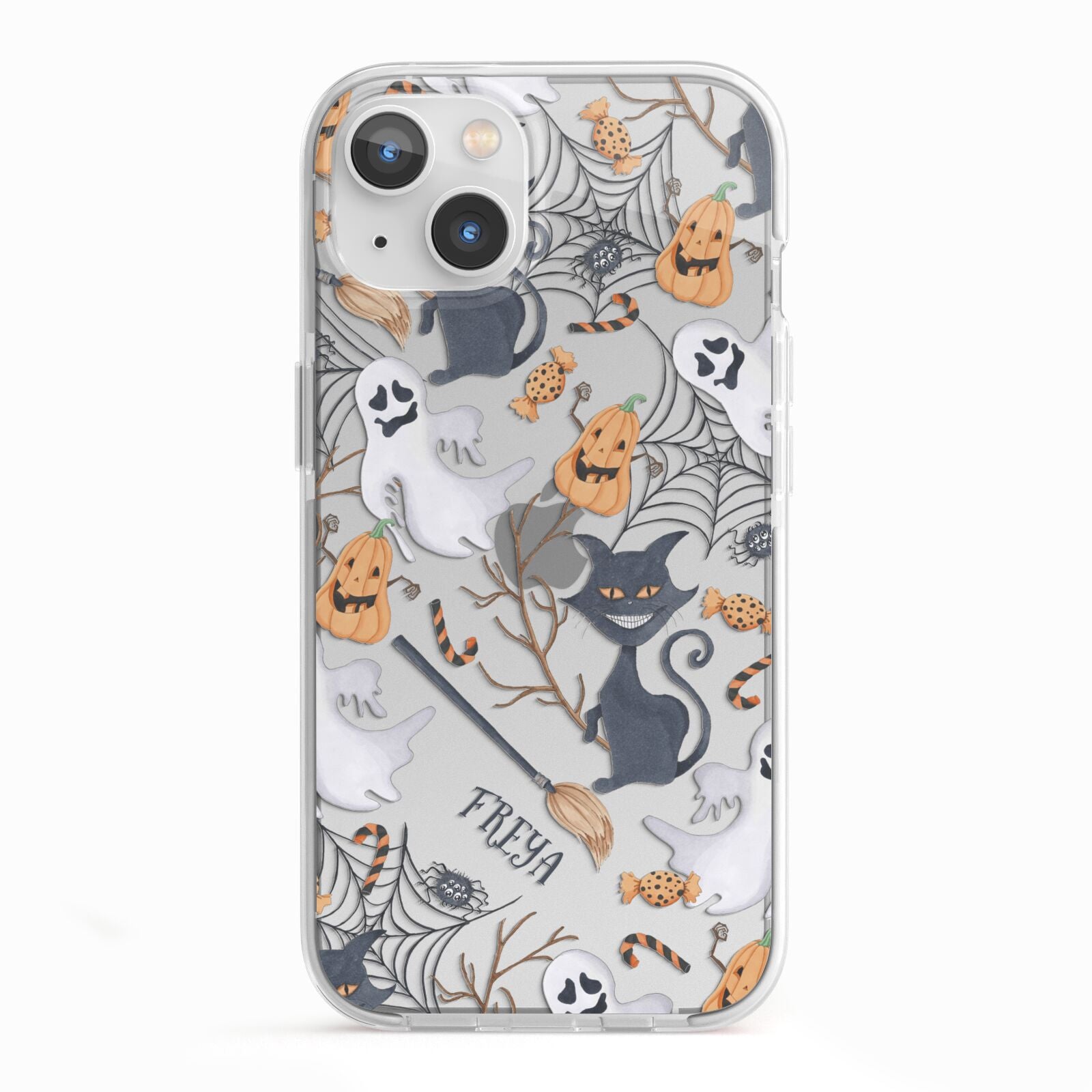 Grinning Cat Halloween iPhone 13 TPU Impact Case with White Edges