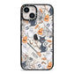 Grinning Cat Halloween iPhone 14 Black Impact Case on Silver phone