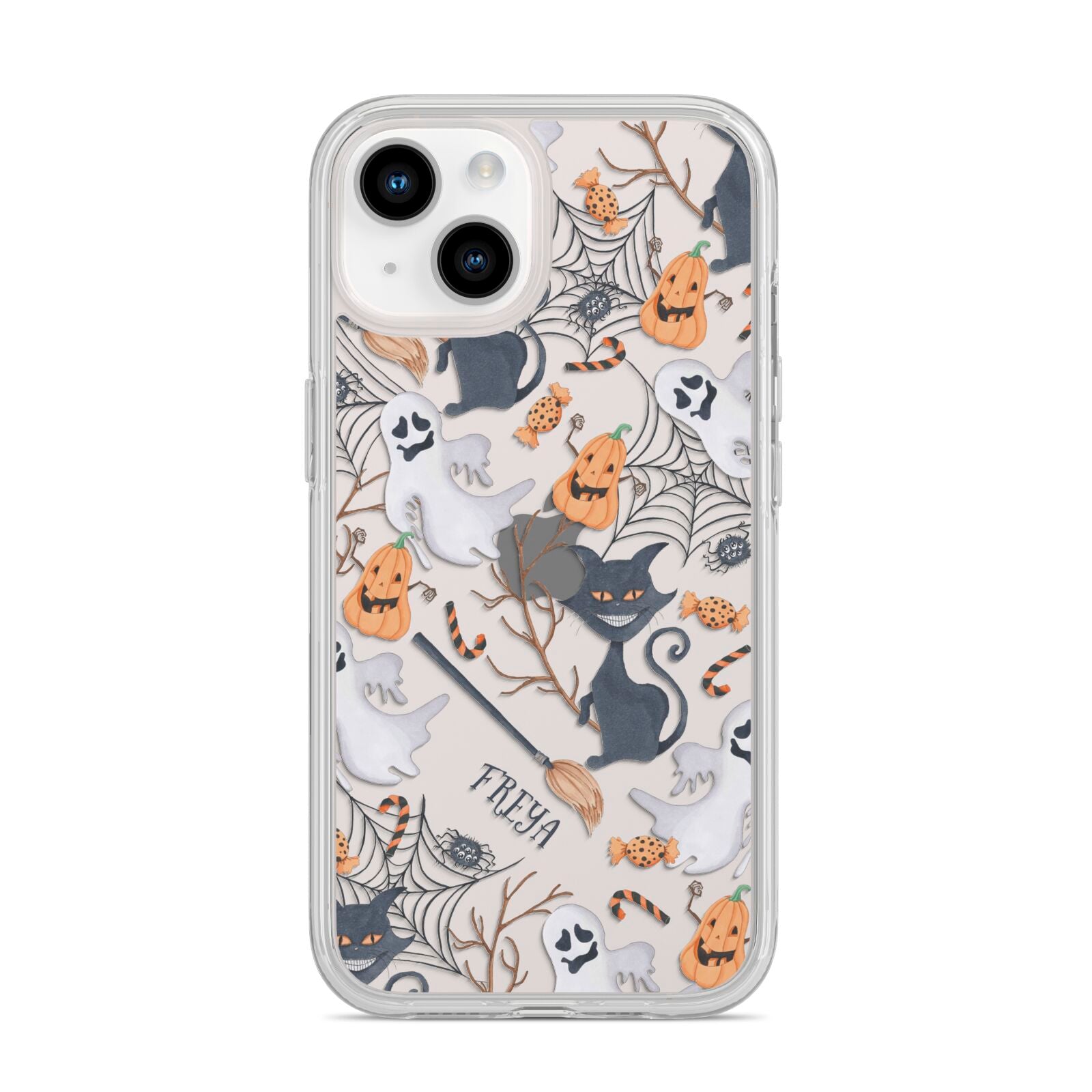 Grinning Cat Halloween iPhone 14 Clear Tough Case Starlight