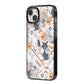 Grinning Cat Halloween iPhone 14 Plus Black Impact Case Side Angle on Silver phone