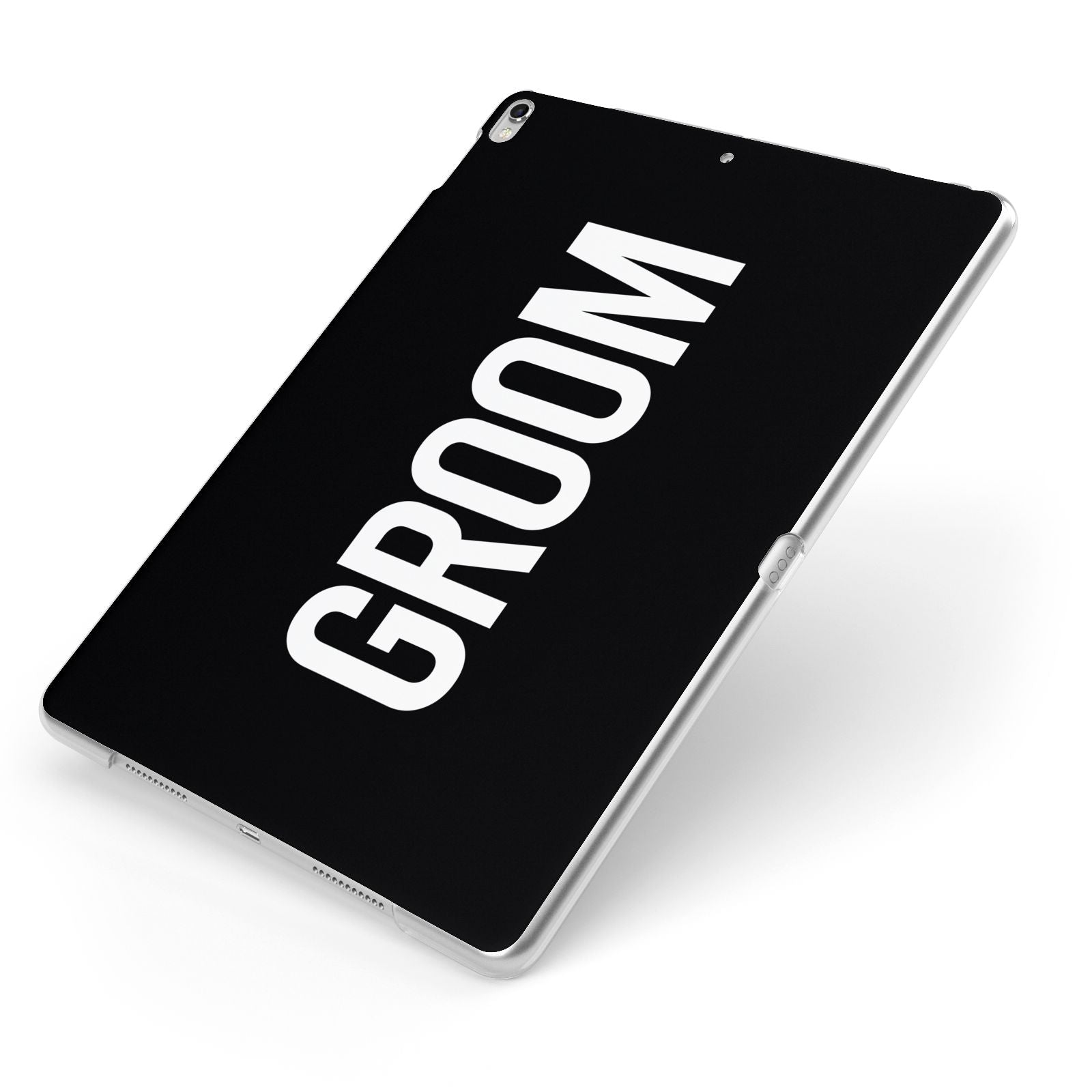 Groom Apple iPad Case on Silver iPad Side View