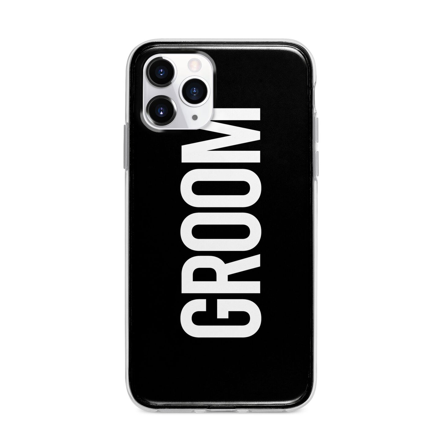 Groom Apple iPhone 11 Pro in Silver with Bumper Case