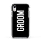 Groom Apple iPhone XR Impact Case Black Edge on Silver Phone