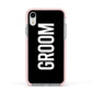 Groom Apple iPhone XR Impact Case Pink Edge on Silver Phone
