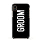 Groom Apple iPhone Xs Impact Case Black Edge on Gold Phone