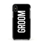 Groom Apple iPhone Xs Impact Case Black Edge on Silver Phone