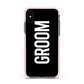 Groom Apple iPhone Xs Impact Case Pink Edge on Black Phone