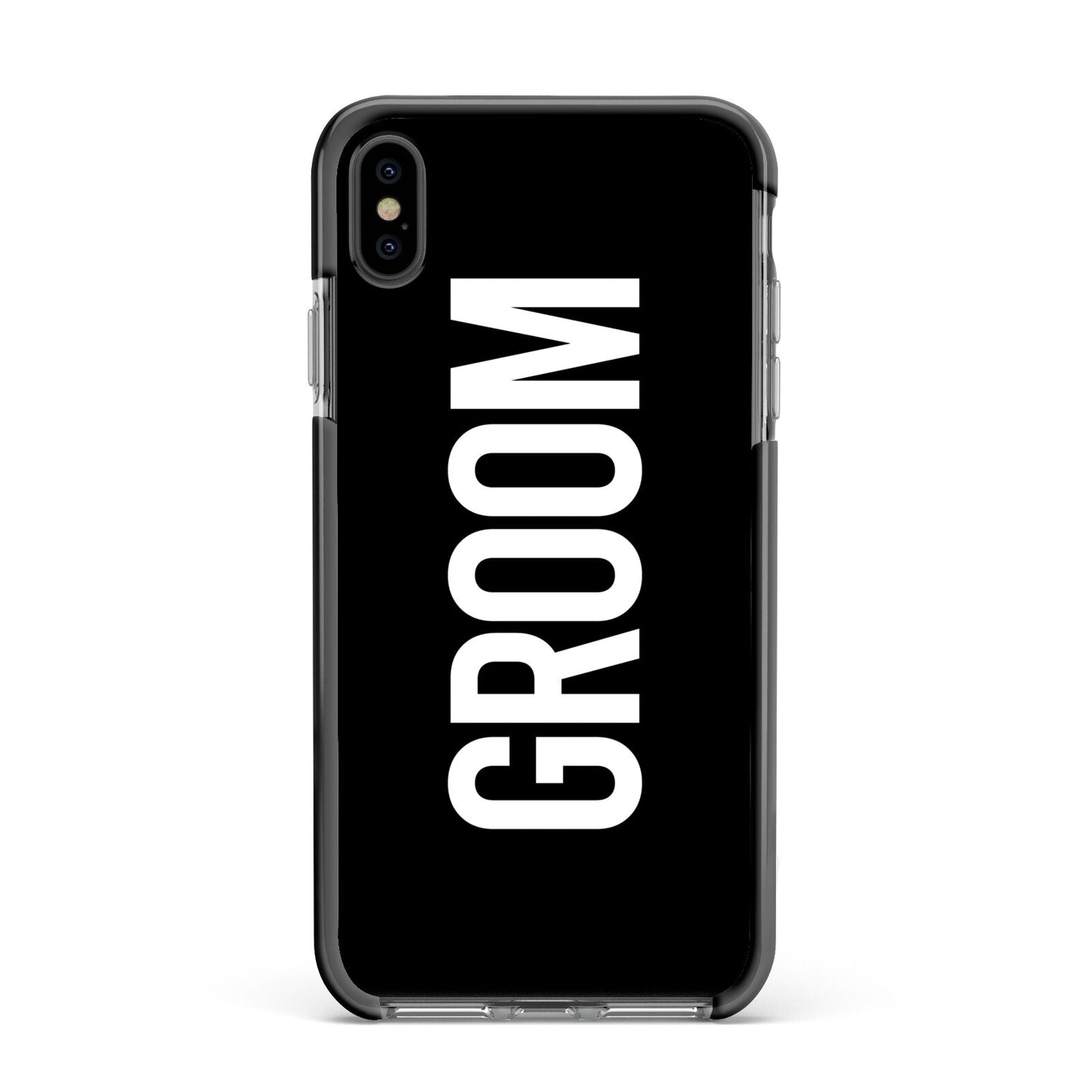 Groom Apple iPhone Xs Max Impact Case Black Edge on Black Phone