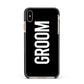 Groom Apple iPhone Xs Max Impact Case Black Edge on Gold Phone