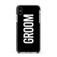 Groom Apple iPhone Xs Max Impact Case Black Edge on Silver Phone