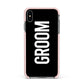 Groom Apple iPhone Xs Max Impact Case Pink Edge on Black Phone