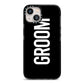Groom iPhone 13 Black Impact Case on Silver phone