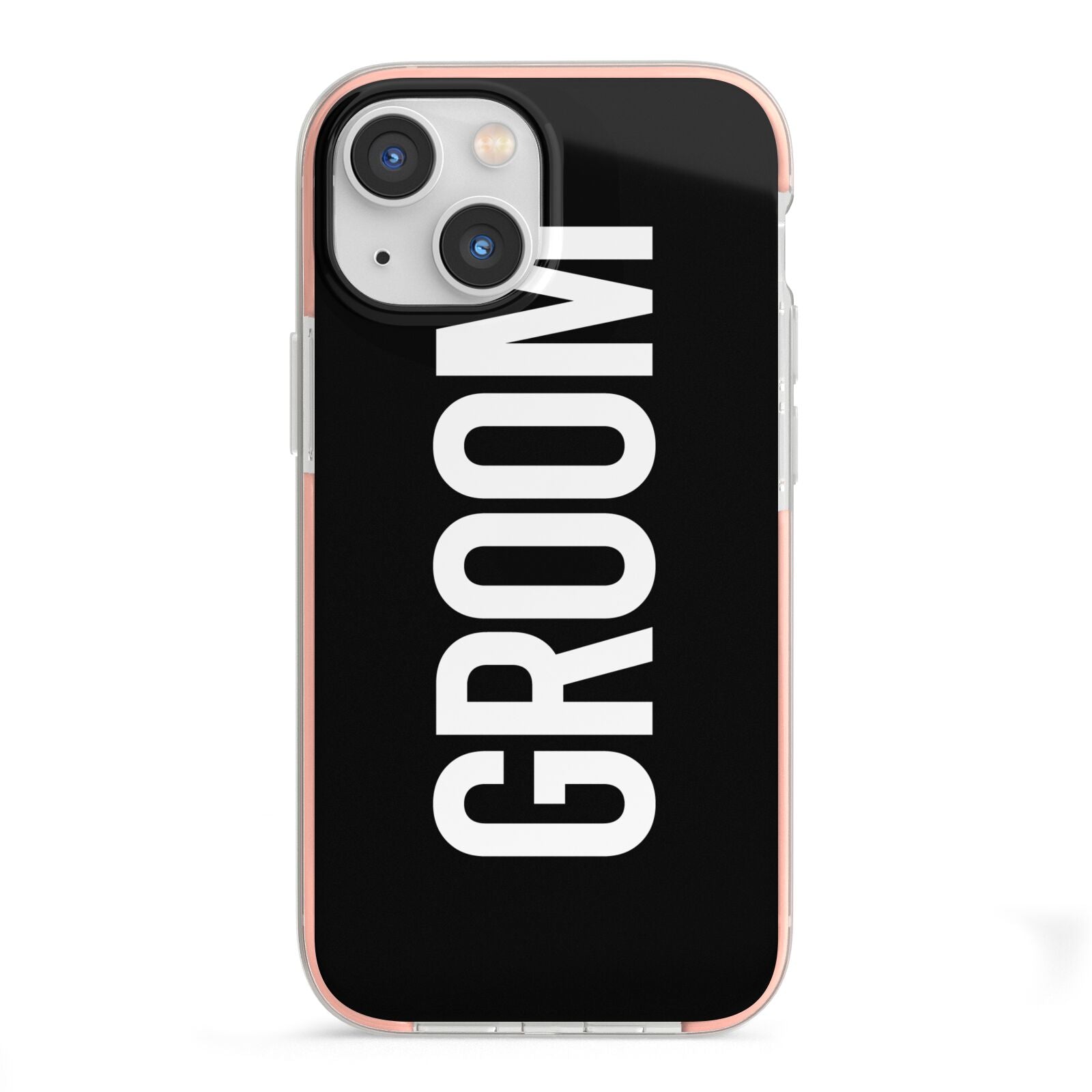 Groom iPhone 13 Mini TPU Impact Case with Pink Edges
