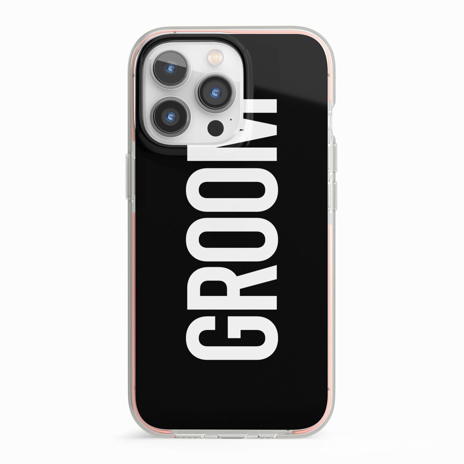 Groom iPhone 13 Pro TPU Impact Case with Pink Edges